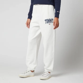 Image of Tommy Jeans Womens Abo Tjw Collegiate Sweat Pants - Ivory Silk - S