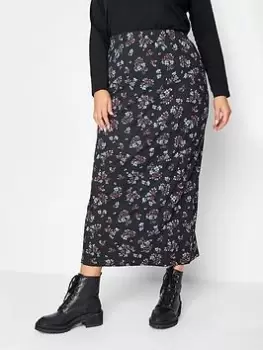 Image of Yours Tube Skirt Nocturnal Bouquet Print, Black, Size 18, Women