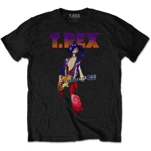 Image of T-Rex - Rockin' Unisex Medium T-Shirt - Black