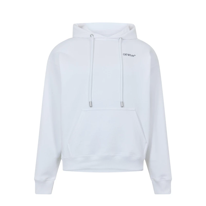 Image of Off White Mens Logo Skate Pull Over Hoodie White-Black male XS