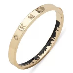 Image of DKNY Jewellery Gold Coloured Logo Bangle Bracelet