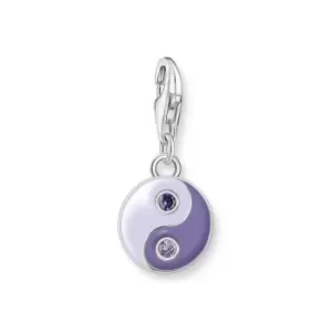 Image of THOMAS SABO Silver CZ Lavender Yin Yang Charm