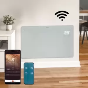 Image of Devola Designer 2kW WiFi Compatible Glass Panel Heater White LOT 20 Compliant - DVPW2000WH