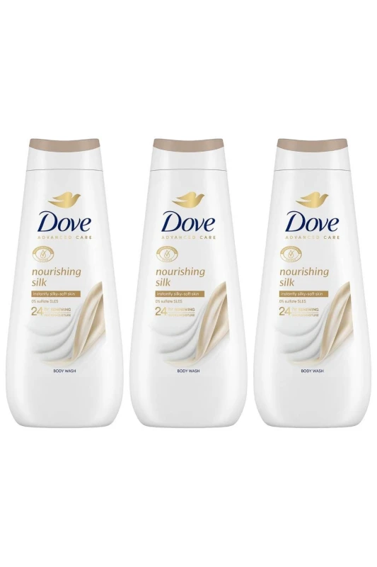 Image of Dove 'Body wash' Nourishing Silk 24H Renewing Micromoisture, 3x 400ml White
