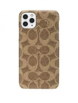 Image of Coach Slim Wrap Case For iPhone 11 Pro Max - Signature C Khaki