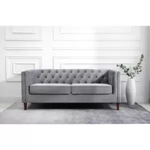 Image of Kentia Chesterfield 3 Seater Sofa Grey