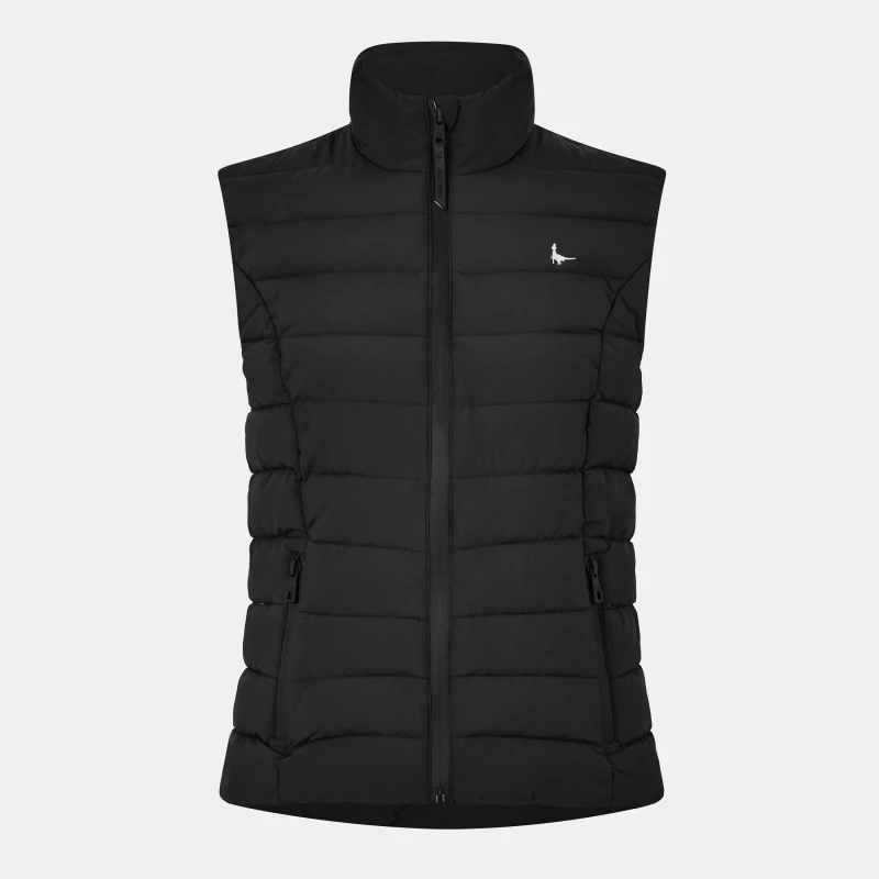 Image of Jack Wills Womens Badwell Lightweight Waterproof Puffer Gilet Black 09 female 8 (XS)