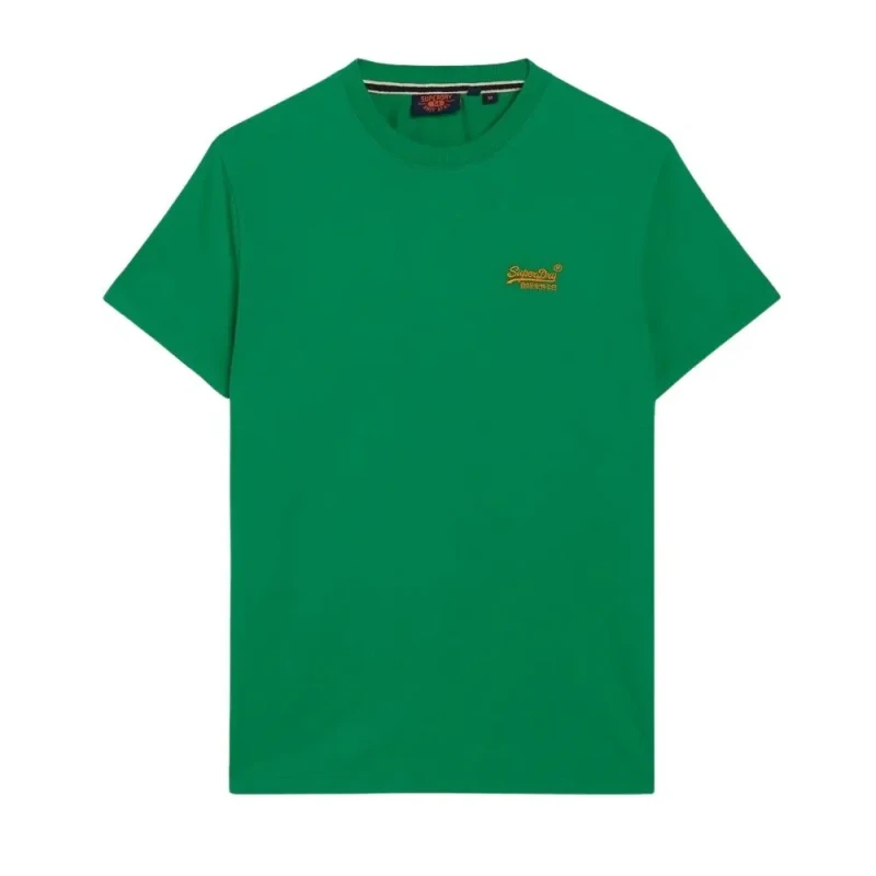 Image of Superdry Drop Kick Green Organic Cotton Essential Logo T-Shirt Green Male S 204766UK