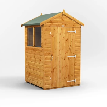 Image of 4x4 Power Apex Garden Shed - Brown