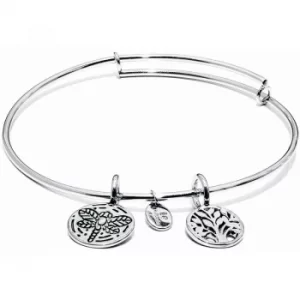 Image of Ladies Chrysalis Silver Plated Protection Life Tree Of Life Expandable Bangle