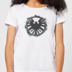 Image of Marvel Avengers Agent Of SHIELD Logo Brushed Womens T-Shirt - White - S