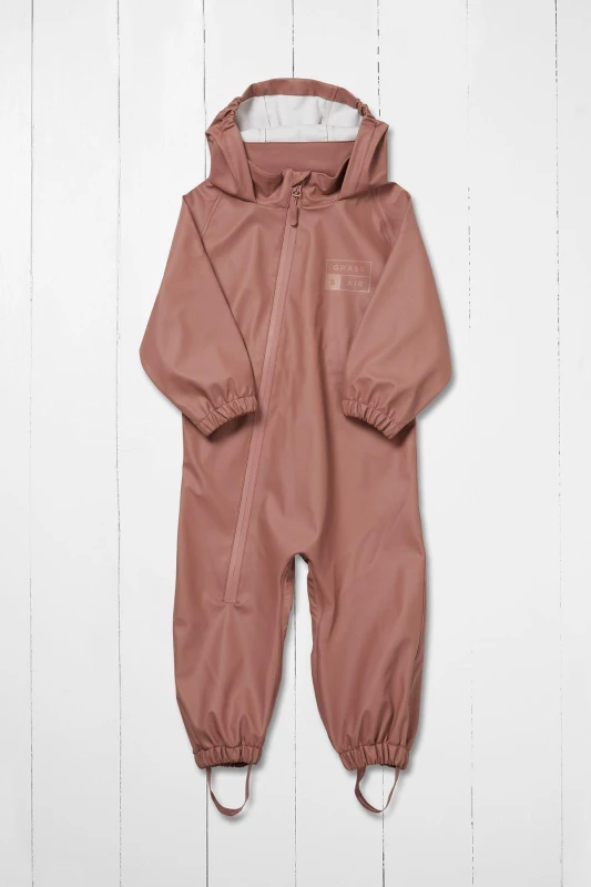 Image of Grass & Air Kids Puddlesuit in Rose Size: 2-3 Years Rose Unisex 2-3 Years