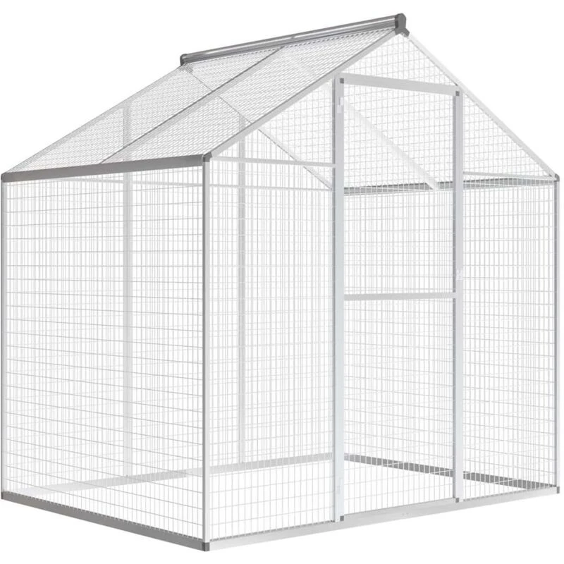 Image of vidaXL Outdoor Aviary Aluminium 178x122x194cm Bird Cage House Garden Habitat