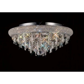 Image of Ceiling lamp Alexetra 7 Bulbs polished chrome / crystal