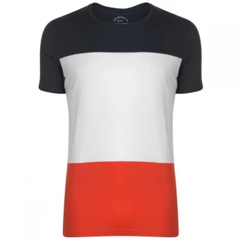 Image of Jack and Jones Colour Block Stage T-Shirt - Navy