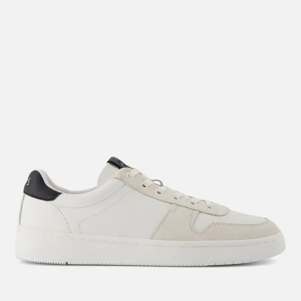 Image of TOMS Mens Trvl Lite Leather/Suede Court Trainers - White/Black - UK 9