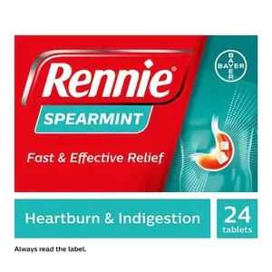 Image of Rennie Spearmint Heartburn Indigestion Relief 24 Tablets