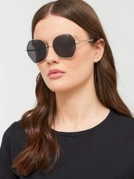 Image of QUAY AUSTRALIA Quay Big Love Oversized Round Sunglasses, Gold, Women