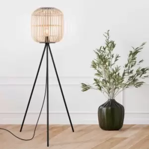 Image of Eglo Bordesley Wooden Floor Lamp