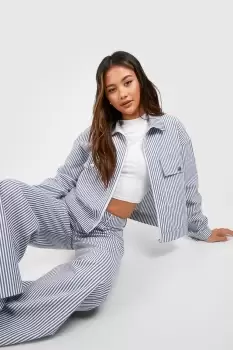 Image of Stripe Chambray Denim Jacket