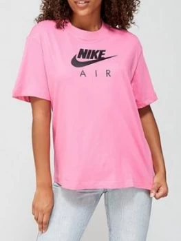 Image of Nike NSW Air T-Shirt - Fuchsia , Fuchsia, Size XS, Women