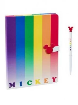 Image of Mickey Mouse Rainbow Notebook And Pen - Pride