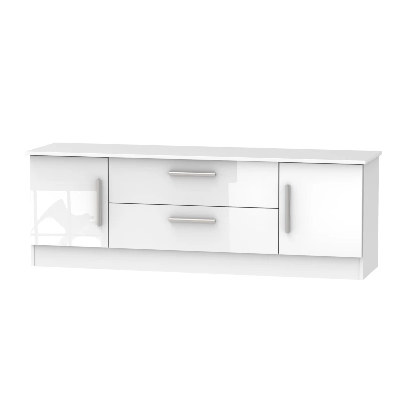Image of Ready Assembled 2 U Trent 2 Door 2 Drawer Superwide TV Unit (Ready Assembled) White