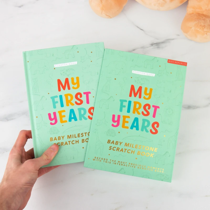 Image of Gift Republic 100 Baby Milestones Scratchbook Green unisex small