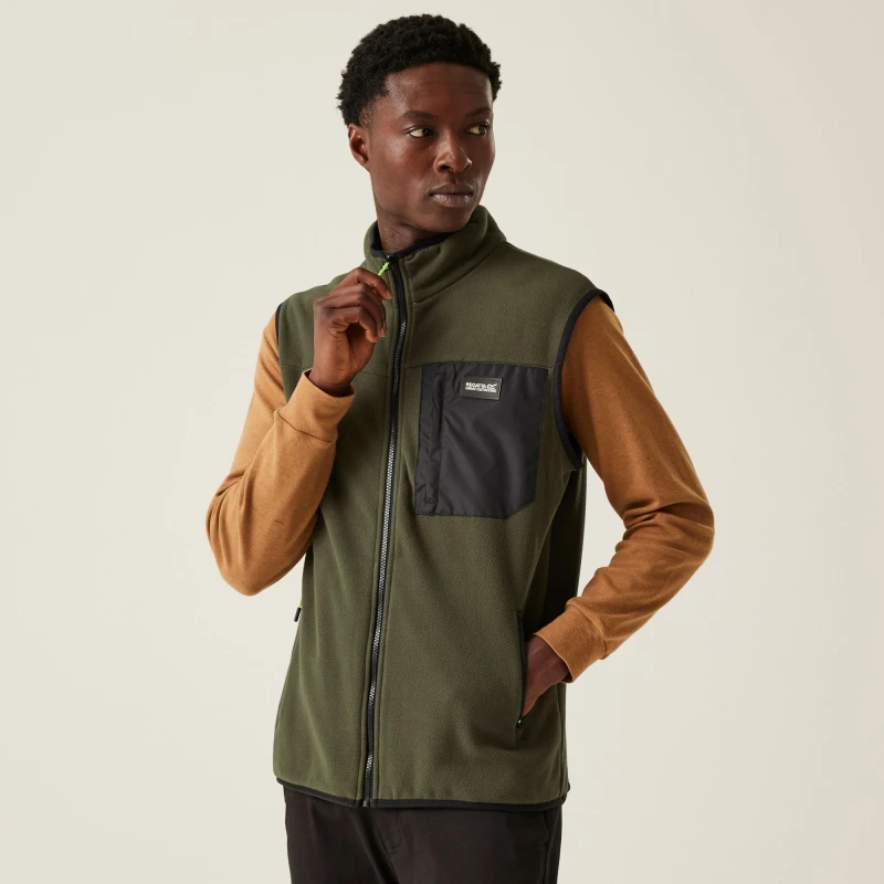 Image of Regatta Regatta Men 'Frankie' Fleece Bodywarmer in Green Size: Medium Green M Male 5063019776170