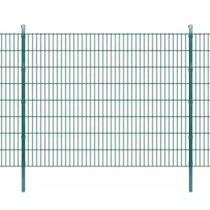 Image of Vidaxl 2D Garden Fence Panels & Posts 2008X1630 Mm 10 M Green