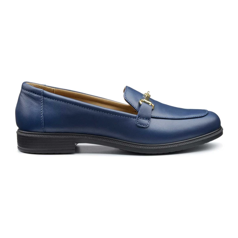 Image of Hotter Wide Fit 'Clovelly' Loafers Mid Navy