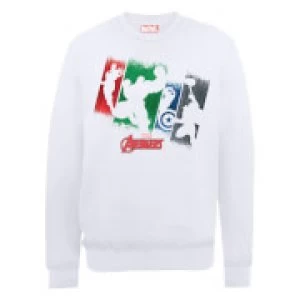 Image of Marvel Avengers Assemble Team Punch Out Sweatshirt - White - M