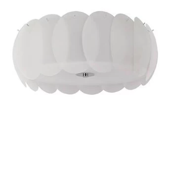 Image of Ovalino 8 Light Large Ceiling Flush Light White, E27