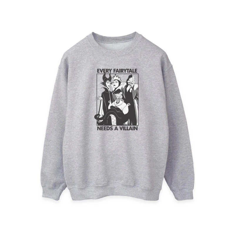 Image of Disney Every Fairy Tale Needs A Villain Sweatshirt Grey female