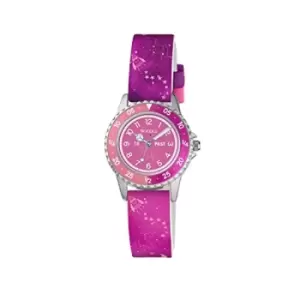 Image of Tikkers Purple Silicone Strap Silver Case Space Watch TK0209