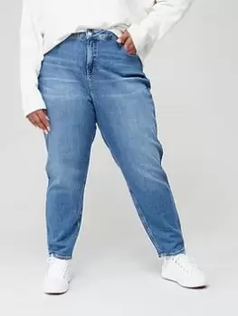 Image of Calvin Klein Jeans Curve Mom Jean - Blue Size 34, Women