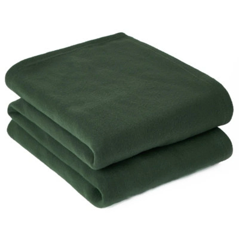 Image of OHS OHS Wholesale 10 Pack Plain Fleece Blanket Sofa Throw Joblot in Dark Green Size: 120cm x 150cm Dark Green 120cm x 150cm Unisex 5027434154975