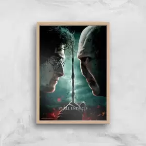 Image of Harry Potter and the Deathly Hallows Part 2 Giclee Art Print - A4 - Wooden Frame