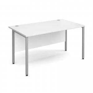Image of Maestro 25 SL Straight Desk 1400mm x 800mm - Silver H Frame White top