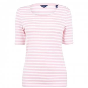 Image of Gant Stripe T Shirt - 614 Preppy Pink