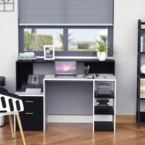 Image of HOMCOM Wooden Computer Desk-Black/White