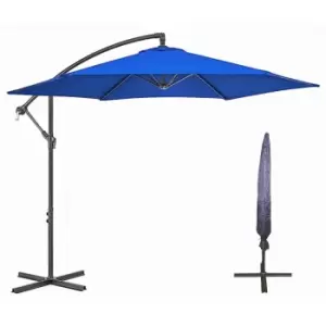 Image of 3m Hanging Banana Cantilever Garden Parasol with Cover in Blue