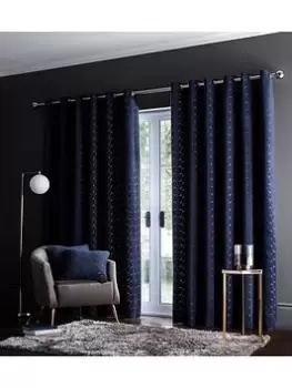 Image of Studio G Lucca Velvet Eyelet Lined Curtains