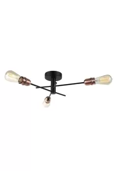 Image of 3 Light Ceiling Spotlight, E27/ES Bulb Cap, Dimmable