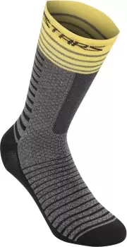Image of Alpinestars Drop 19 Socks, black-yellow Size M black-yellow, Size M