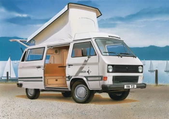 Image of Revell Volkswagen T3 Camper 1:25th Scale Plastic Model Kit - Revell Volkswagen T3 Camper - 07344