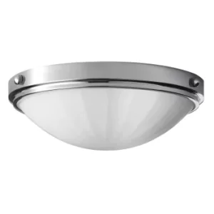Image of Perry 2 Light Bathroom Flush Mount Ceiling Light Polished Chrome IP44, E27