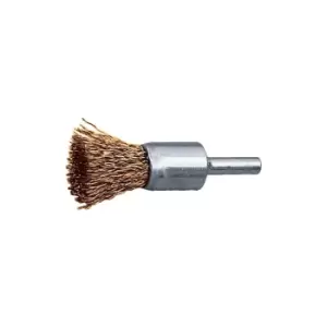Image of 12MM Brass, Crimped Wire Flat End De-carbonising Brush - 30SWG
