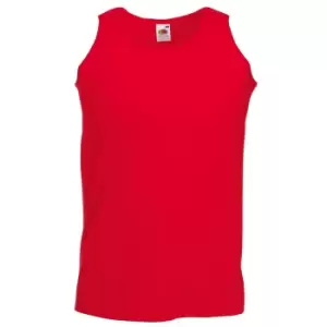 Image of Fruit Of The Loom Mens Athletic Sleeveless Vest / Tank Top (2XL) (Red)