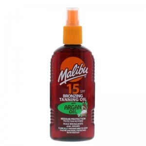 Image of Malibu Bronzing Tanning Oil with Argan Oil Spray SPF15 200ml